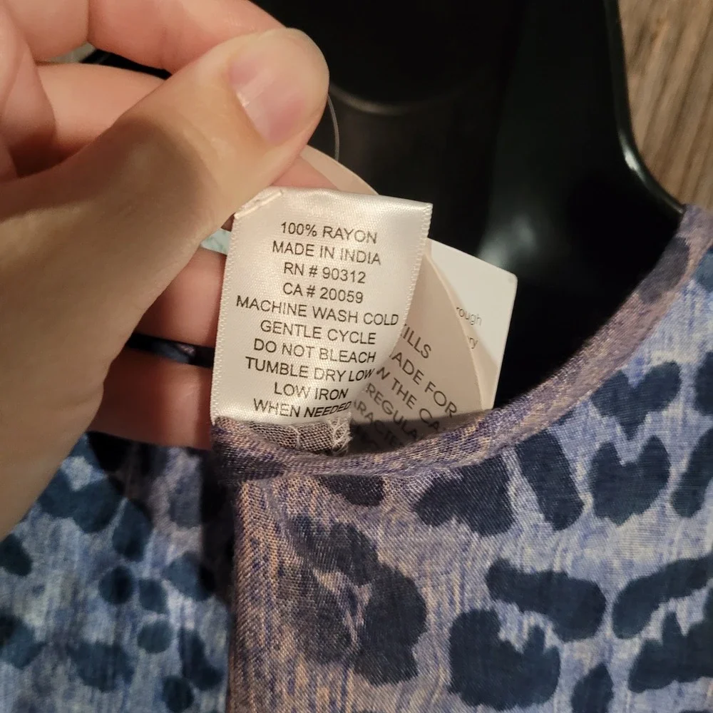 Parsley & Sage Tank Dress Size S Blue Abstract Animal Print Lightweight Artsy